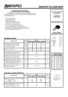 S20S100CR Datasheet PDF Mospec Semiconductor