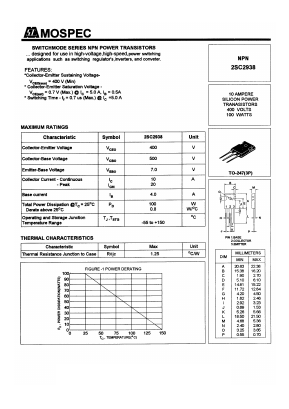 2SC2938 Datasheet PDF Mospec Semiconductor