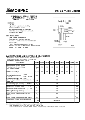 KBU8D Datasheet PDF Mospec Semiconductor