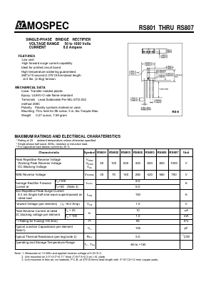 RS803 Datasheet PDF Mospec Semiconductor