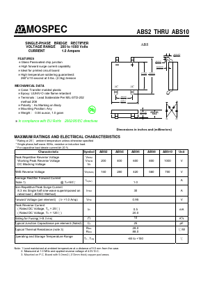 ABS10 Datasheet PDF Mospec Semiconductor