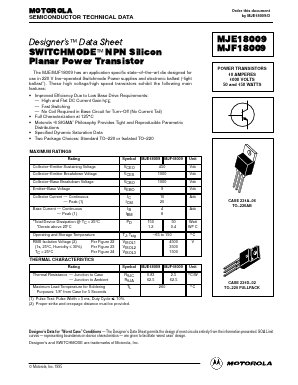 MJF18009 Datasheet PDF Motorola => Freescale