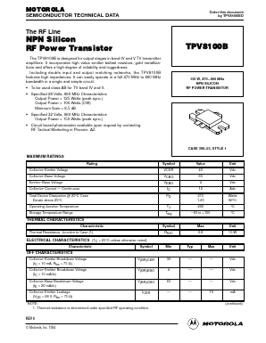 TPV8100B Datasheet PDF Motorola => Freescale