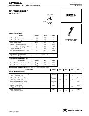 BF224 Datasheet PDF Motorola => Freescale