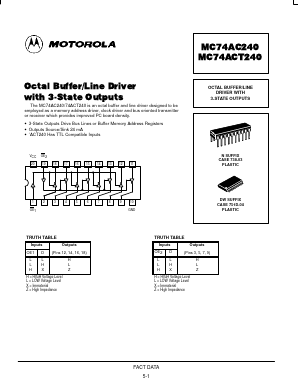 MC74AC240N Datasheet PDF Motorola => Freescale