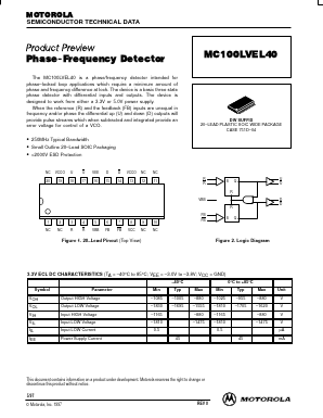 MC100LVEL40 Datasheet PDF Motorola => Freescale