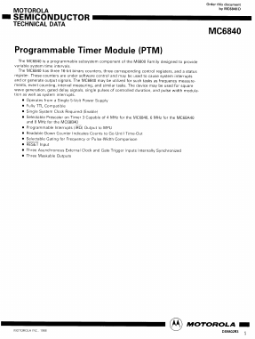 MC6840P Datasheet PDF Motorola => Freescale