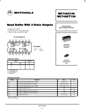 MC74AC126 Datasheet PDF Motorola => Freescale