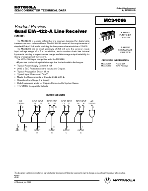 MC34C86D Datasheet PDF Motorola => Freescale
