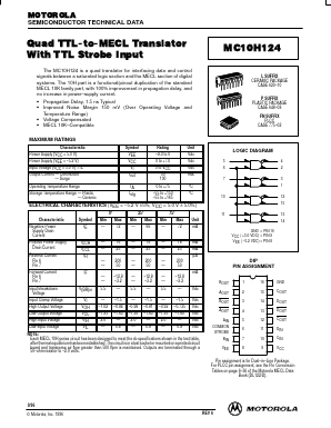 MC10H124FN Datasheet PDF Motorola => Freescale