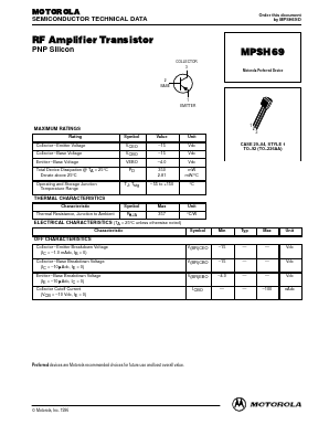 MPSH69 Datasheet PDF Motorola => Freescale