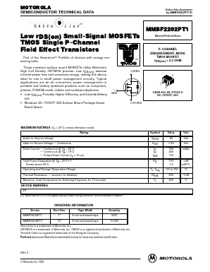 MMBF2201PT1 Datasheet PDF Motorola => Freescale