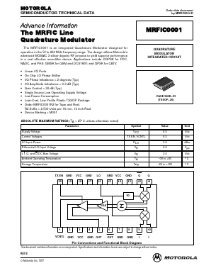 MRFIC0001 Datasheet PDF Motorola => Freescale