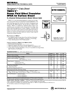 MTD15N06VL Datasheet PDF Motorola => Freescale