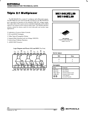 MC100EL59 Datasheet PDF Motorola => Freescale