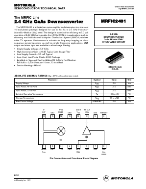 MRFIC2401 Datasheet PDF Motorola => Freescale