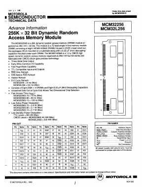 MCM32L256S10 Datasheet PDF Motorola => Freescale