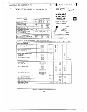 BC251 Datasheet PDF Motorola => Freescale