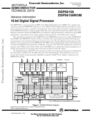 DSP56156FV40 Datasheet PDF Motorola => Freescale