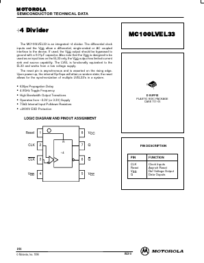 MC100LVEL33 Datasheet PDF Motorola => Freescale