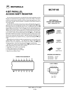 MC74F195J Datasheet PDF Motorola => Freescale