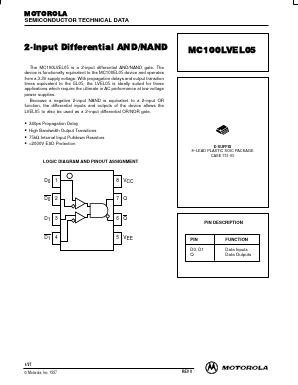 MC100LVEL05D Datasheet PDF Motorola => Freescale