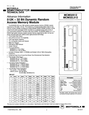 MCM32L512SG70 Datasheet PDF Motorola => Freescale