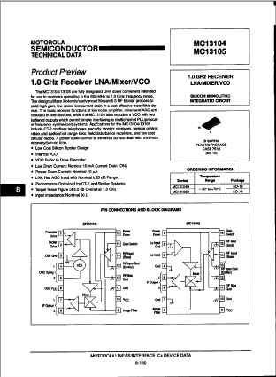 MC13105D Datasheet PDF Motorola => Freescale