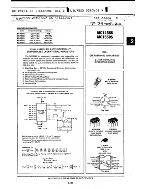 MC1458SP1 Datasheet PDF Motorola => Freescale