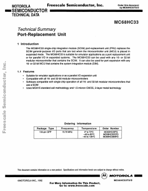 MC68HC33 Datasheet PDF Motorola => Freescale