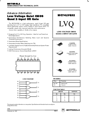 74LVQ32 Datasheet PDF Motorola => Freescale