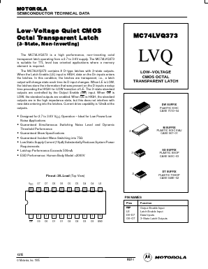 MC74LVQ373DW Datasheet PDF Motorola => Freescale