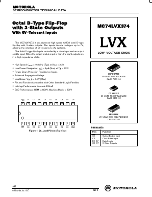 MC74LVX374D Datasheet PDF Motorola => Freescale