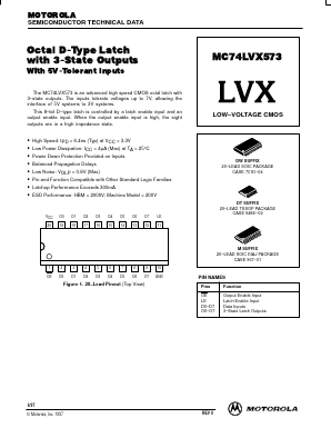 MC74LVX573DW Datasheet PDF Motorola => Freescale