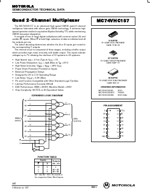 MC74VHC157 Datasheet PDF Motorola => Freescale