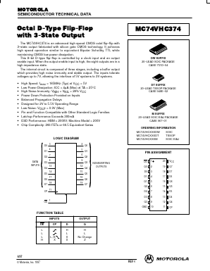 MC74VHC374DT Datasheet PDF Motorola => Freescale