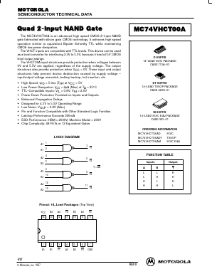 MC74VHCT00A Datasheet PDF Motorola => Freescale
