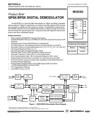 MC92303BT Datasheet PDF Motorola => Freescale