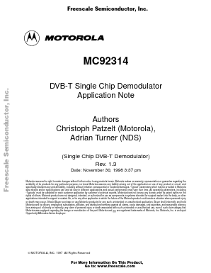 MC92314 Datasheet PDF Motorola => Freescale