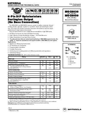 MOC8030 Datasheet PDF Motorola => Freescale