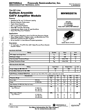 MHW8207A Datasheet PDF Motorola => Freescale