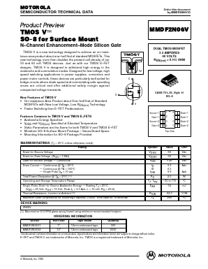 MMDF2N06V1 Datasheet PDF Motorola => Freescale