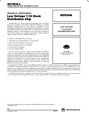 MPC940 Datasheet PDF Motorola => Freescale