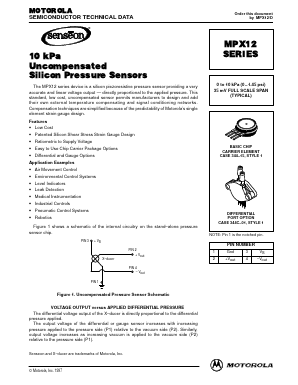 MPX12 Datasheet PDF Motorola => Freescale