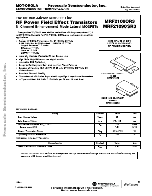 MRF21090SR3 Datasheet PDF Motorola => Freescale