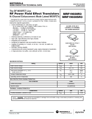 MRF19030SR3 Datasheet PDF Motorola => Freescale