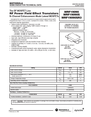 MRF19090S Datasheet PDF Motorola => Freescale