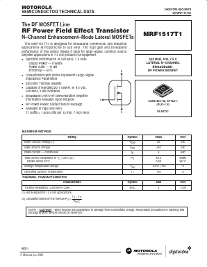 MRF1517T1 Datasheet PDF Motorola => Freescale