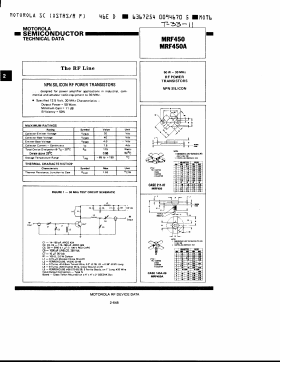 MRF450 Datasheet PDF Motorola => Freescale