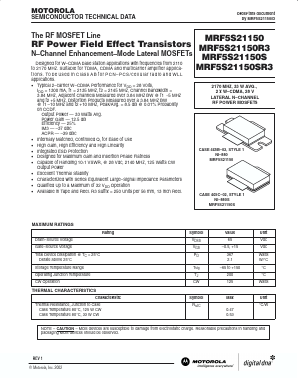 MRF5S21150SR3 Datasheet PDF Motorola => Freescale